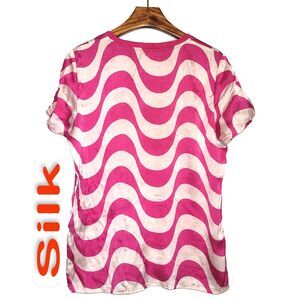 Women's Silk Size M Short Sleeve Top T-Shirt SAC414